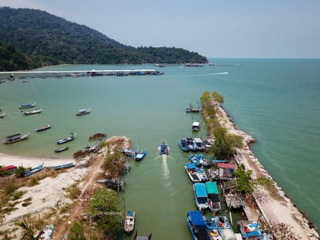 Teluk Bahang, Penang/Malaysia - Mar 08 2020: Fishing boat go to sea.
