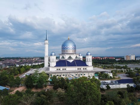 Kepala Batas, Penang/Malaysia - Mar 15 2020: Aerial view Masjid Abdullah Fahim.