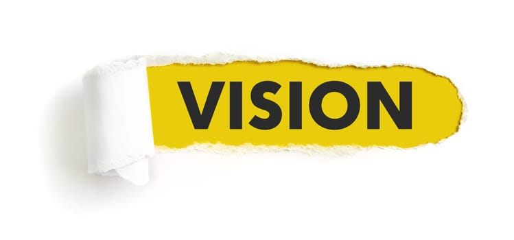 Hole in white paper with torns edges - Vision