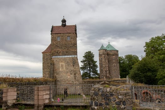 Stolpen castle, Saxony, Germany – August 22, 2020: Countess Cosel was the most famous mistress of Saxony at the court of August the Strong. She was imprisoned for life in the St John's Tower at Stolpen Castle and died there at the age of 84.