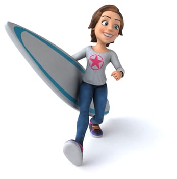 Fun 3D cartoon teenage girl