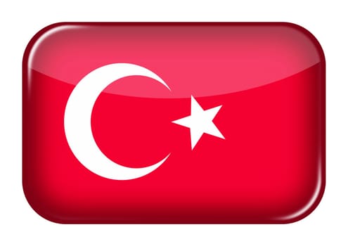 A Turkey web icon rectangle button with clipping path 3d illustration