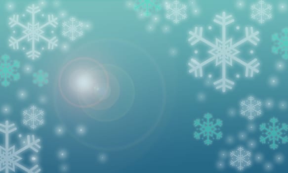 Multiple color Christmas Background and White and green Snowflakes. Christmas day concept.