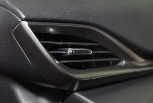 Modern Car Air Vent in Car Interior on Zoom View