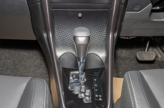 Gray Automatic Gear Handle of Car in Zoom View