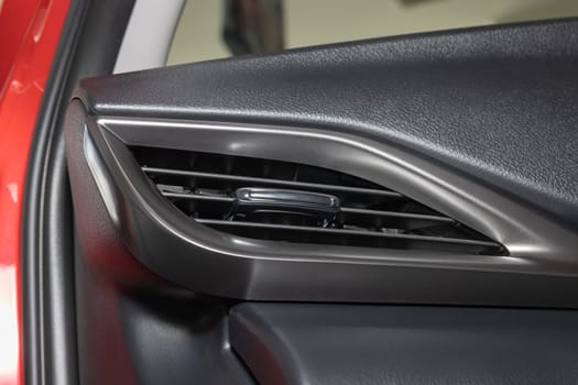 Front Modern Car Air Vent in Car Interior on Zoom View