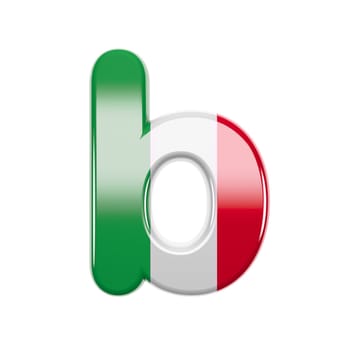 Italian letter B - Small 3d Italy flag font isolated on white background. This alphabet is perfect for creative illustrations related but not limited to Italy, Europe, Rome...