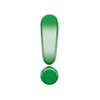 Italian exclamation point - 3d Italy flag symbol isolated on white background. This alphabet is perfect for creative illustrations related but not limited to Italy, Europe, Rome...
