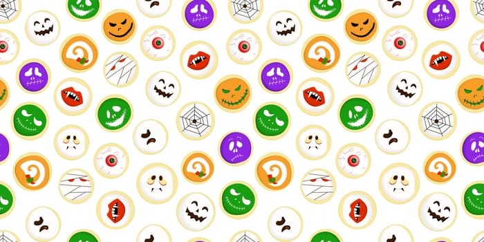 Halloween seamless pattern. pumpkin is scary and cute. Vector illustration