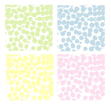 Abstract poster with geometric shapes and spots. Trendy design. Modern banner design. Pastel circles texture on a white background.