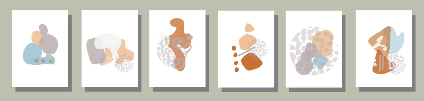 Abstract poster with geometric shapes and spots. Trendy design. Modern banner design.