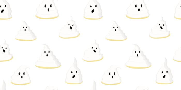 Halloween seamless pattern. scary and cute faces. Vector illustration