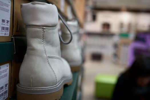 Shoes in a shoe shop of the company Deichmann in the city centre of Berlin