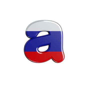 Russia letter A - Small 3d russian flag font isolated on white background. This alphabet is perfect for creative illustrations related but not limited to Russia, communism, Moscow...