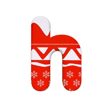Christmas letter H - Small 3d Xmas font isolated on white background. This alphabet is perfect for creative illustrations related but not limited to Celebration, Santa Claus, Winter...