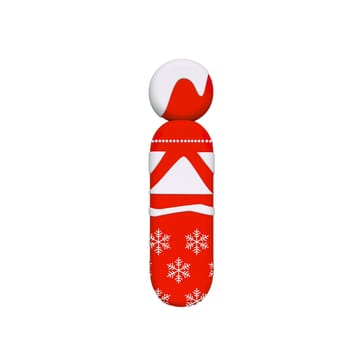Christmas letter I - Lowercase 3d Xmas font isolated on white background. This alphabet is perfect for creative illustrations related but not limited to Celebration, Santa Claus, Winter...