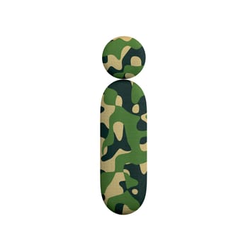 Army letter I - Lowercase 3d Camo font isolated on white background. This alphabet is perfect for creative illustrations related but not limited to Army, war, survivalism...