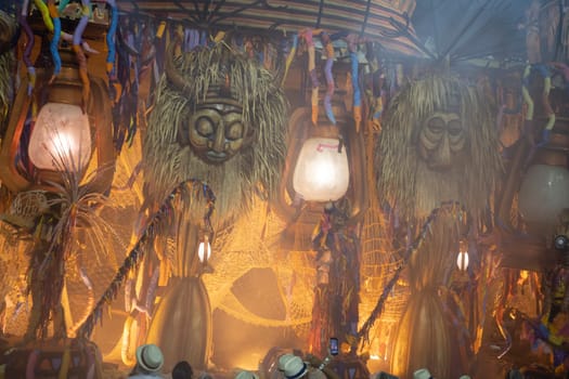 Rio de Janeiro, Brasil- February 29, 2020: Brazilians celebrate at a carnival  party. It's raining