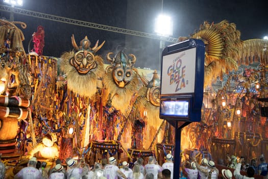 Rio de Janeiro, Brasil- February 29, 2020: Brazilians celebrate at a carnival  party. It's raining