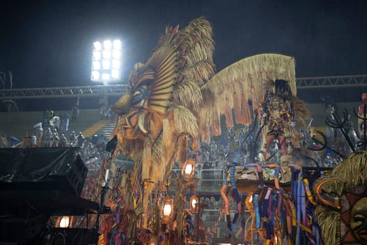Rio de Janeiro, Brasil- February 29, 2020: Brazilians celebrate at a carnival  party. It's raining
