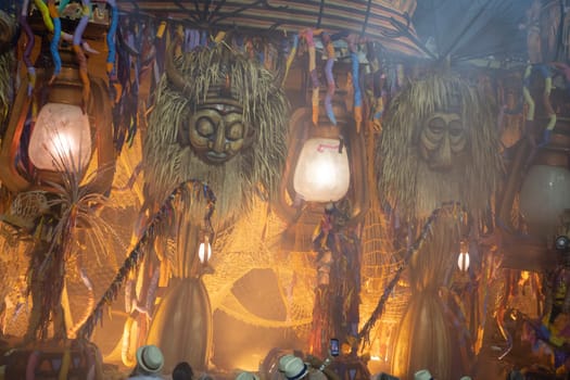 Rio de Janeiro, Brasil- February 29, 2020: Brazilians celebrate at a carnival  party. It's raining
