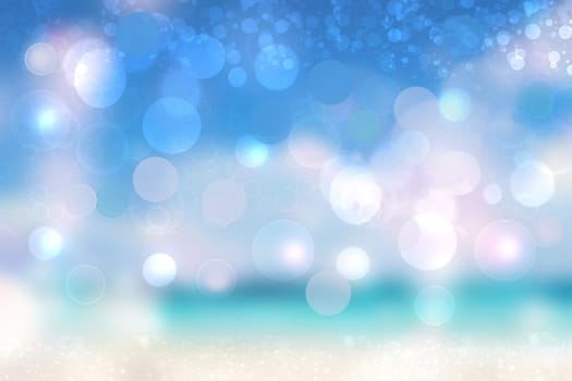 Abstract beach background. Abstract bright tropical sand beach with sunshine and waves on a ocean. Backdrop for summer holidays and travel advertising. Beautiful texture with copy space.