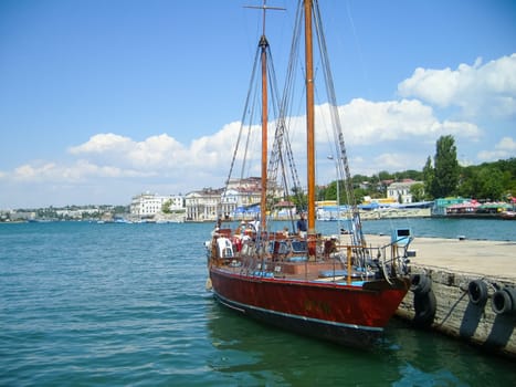 Republic of Crimea, Sevastopol - July 28, 2019: Vessels in the port of Sevastopol.