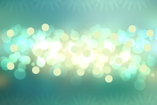 Abstract autumn gradient yellow green bright background texture with sunny lights and bokeh circles. Beautiful backdrop with space.