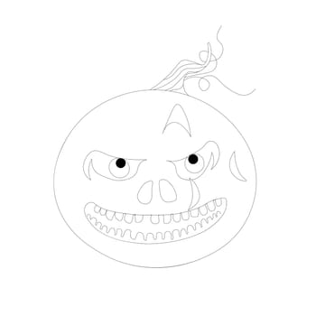 Halloween coloring book. Funny pumpkin on a white background. Children's coloring