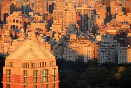 New York concrete buildings around Central Park