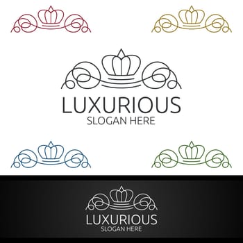 Luxurious Royal Logo for Jewelry, Wedding, Hotel or Fashion Design