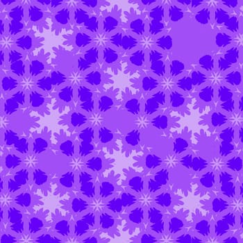 Christmas continuous tile violet and purple background for holiday design with stars and snowflakes