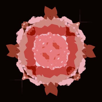 Watercolor coral brushstroke with abstract frame. Aquarelle paint smear. Social media post template. Square border with copyspace.