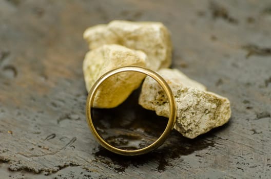 golden ring in closeup