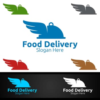 Fast Food Delivery Service Logo for Restaurant, Cafe or Online Catering Delivery Design