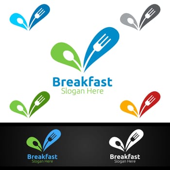 Breakfast Fast Food Delivery Service Logo for Restaurant, Cafe or Online Catering Delivery Design