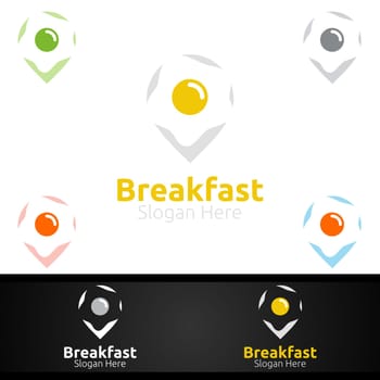 Breakfast Fast Food Delivery Service Logo for Restaurant, Cafe or Online Catering Delivery Design