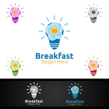 Fast Food Breakfast Delivery Service Logo for Restaurant, Cafe or Online Catering Delivery Design