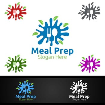 Meal Prep Healthy Food Logo for Restaurant, Cafe or Online Catering Delivery Design