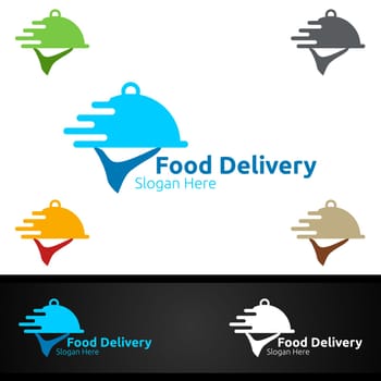 Fast Food Delivery Service Logo for Restaurant, Cafe or Online Catering Delivery Design