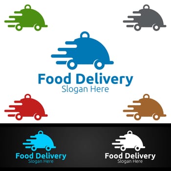 Fast Food Delivery Service Logo for Restaurant, Cafe or Online Catering Delivery Design