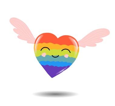 Gay Pride. LGBT concept. Cartoon vector colorful illustration. Valentine's Day. Rainbow heart. Lesbian-gay-bisexual-transgender. Rainbow love concept. Vector illustration