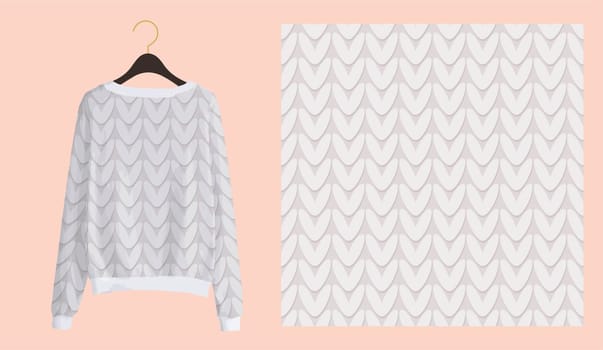 Trendy winter print for fabrics and textiles. Knitting seamless pattern. Imitation of a knitted texture. Clothing design.
