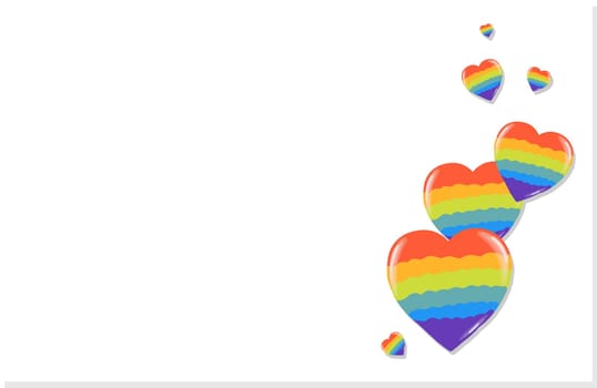 Gay Pride. LGBT concept. Cartoon vector colorful illustration. Valentine's Day. Rainbow heart. Lesbian-gay-bisexual-transgender. Rainbow love concept. Vector illustration