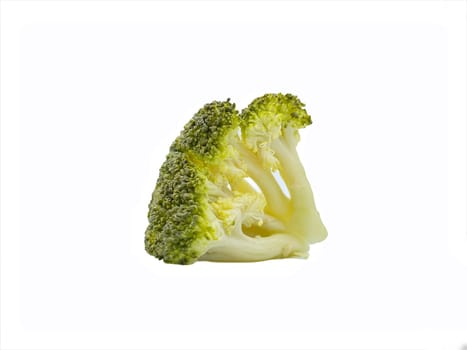 Raw broccoli on white background. Selective focus