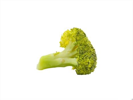 Raw broccoli on white background. Selective focus