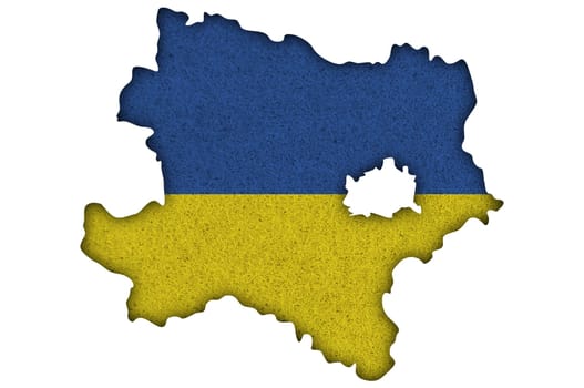 Map and flag of Lower Austria on felt