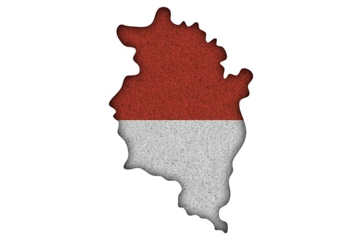 Map and flag of Vorarlberg on felt