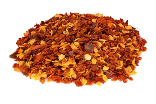 Red Pepper Flakes, close up of crushed chili pepper