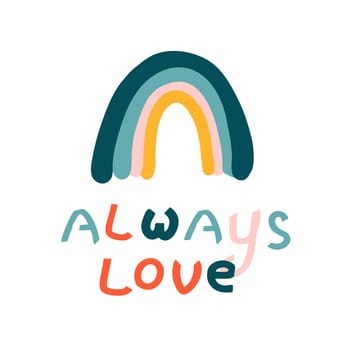 Paper art style rainbow on colorful background. Love symbol. Beautiful colour. Vector rainbow background. Romantic Postcard. Isolated vector.
